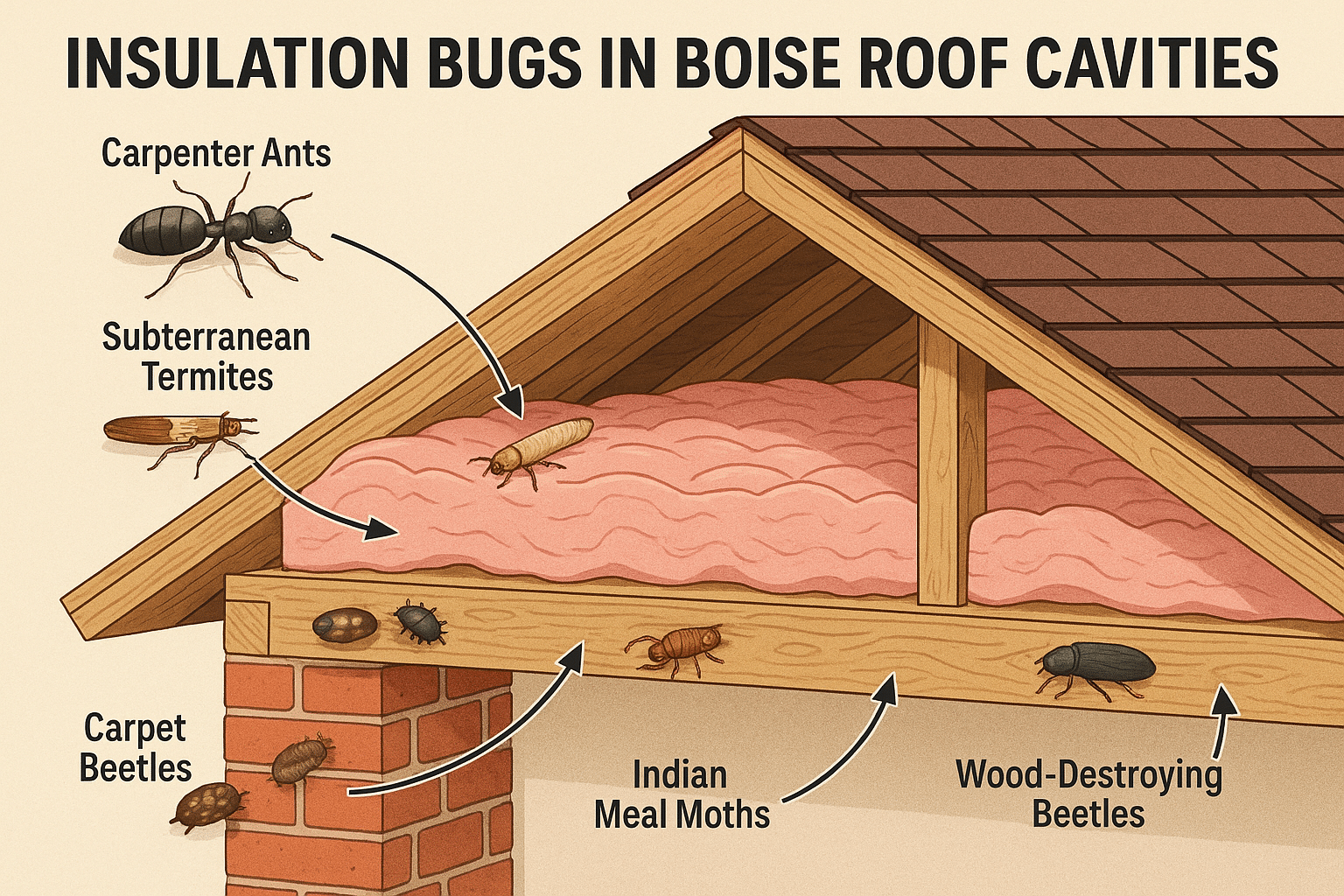 insulation-bugs-in-boise-roof-cavities-indoor-protection