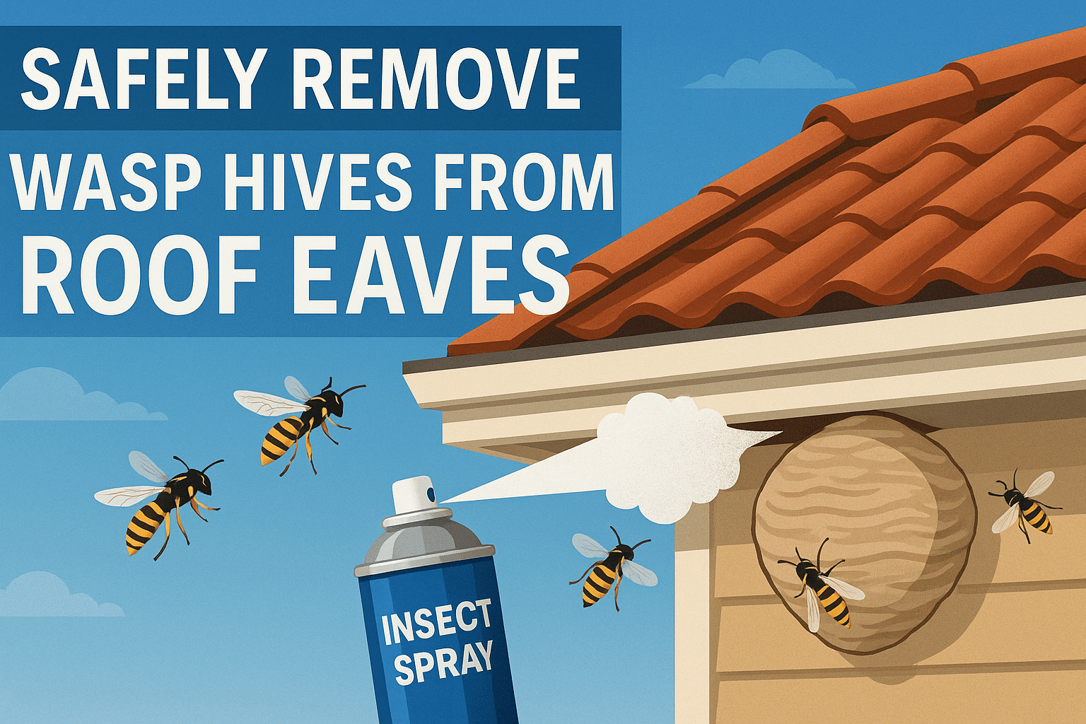 safely-remove-wasp-hives-from-roof-eaves-outside-application